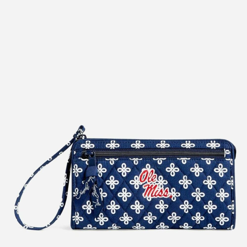 Vera Bradley Ole Miss Front Zip Wristlet New